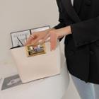 Golden-handle Handbag With Strap