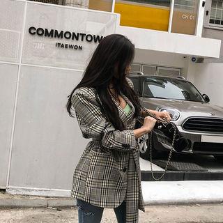 Single-breasted Checked Jacket Check - One Size