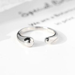 Rhinestone Open Ring 1 Piece - Droplet - One Size