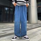 Drawstring-cuff Loose Fit Jeans