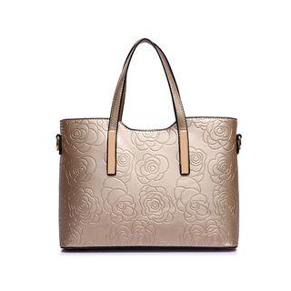 Flower Embossed Tote