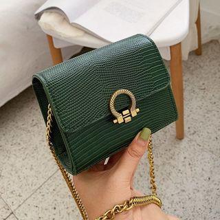 Faux Leather Snakeskin Crossbody Bag