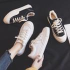 Furry Trim Canvas Sneakers