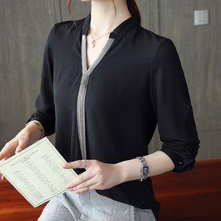 V-neck Tassel Detail Blouse