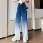 High-waist Gradient Shift Wide-leg Pants