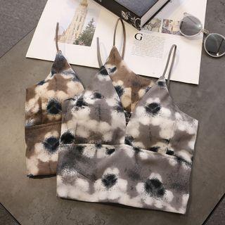 V-neck Print Cropped Camisole Top