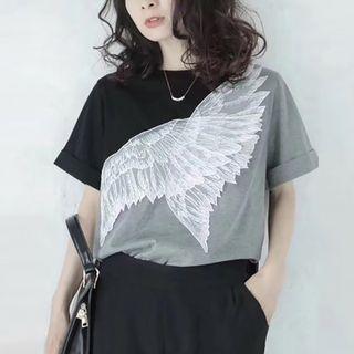 Short-sleeve Wing Paneled T-shirt
