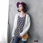 Floral Print Pocketed Long-sleeve Top
