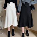 High-waist Irregular Midi A-line Skirt