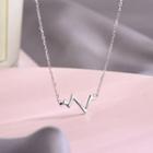 925 Sterling Silver Heartbeat Pendant Necklace Ns282 - One Size