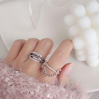 925 Sterling Silver Chain Layered Ring