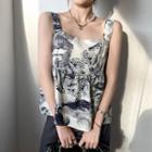 All-over Print Chiffon Camisole Top