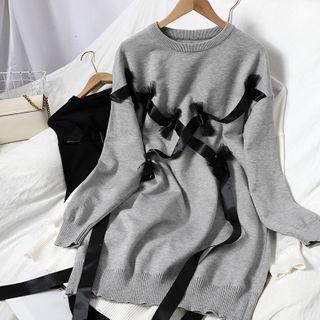 Bow Strappy Knit Mini Dress