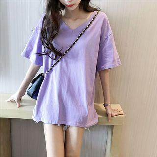 Short-sleeve Solid-color T-shirt