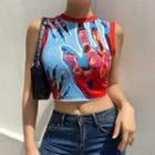 Multicolored Cropped Tank Top