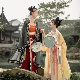 Hanfu Long-sleeve Top / Strapless Top / Maxi Skirt