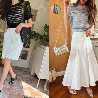Round-neck Net-knit Crop Top