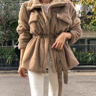 Drawcord Faux-fur Field Jacket