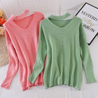 Ribbed Cutout Knit Top