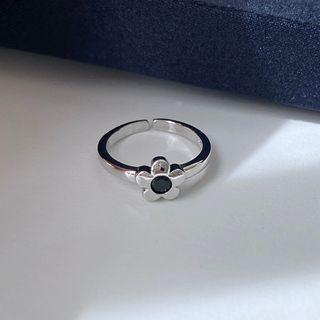 Flower Stainless Steel Stainless Steel Open Ring E579 - Silver - One Size
