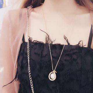Faux Pearl Open Bangle / Earring / Pendant Necklace