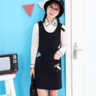 Set: Blouse + Print Suspender Sundress