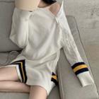 Collared Mini Sweater Dress Off-white - One Size