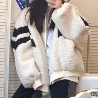 Two-tone Panel Fleece Zip-up Jacket