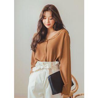 Plus Size Buttonless Chiffon Blouse
