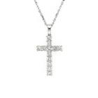 18k White Gold Cross Dangling Pendant With Diamonds One Size