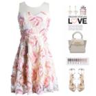 Embroidered Sleeveless A-line Party Dress