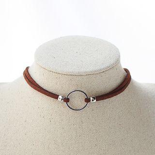 Alloy Hoop Faux Suede Choker