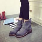 Genuine-leather Buckled Short Boots