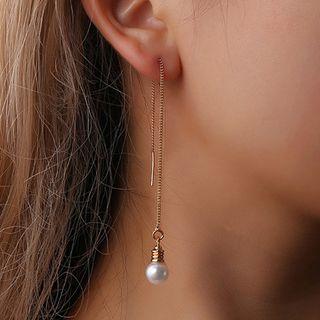 Tassel & Faux Pearl Threader Earring