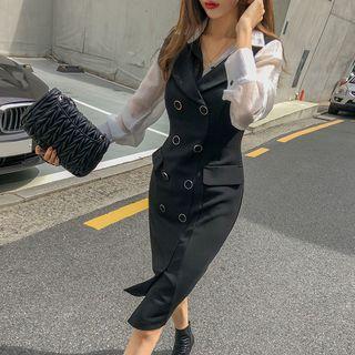 Double-breasted Slim-fit Vest Dress