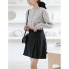 Plus Size Pleated-side A-line Miniskirt