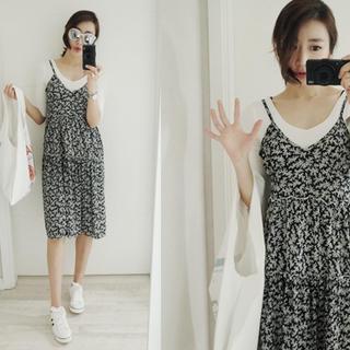Spaghetti-strap Patterned Dress
