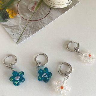 Flower Glass Alloy Dangle Earring