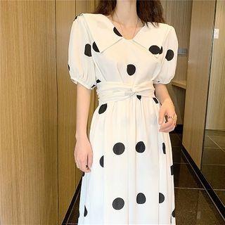 Polka Dot Chiffon Loose-fit Dress
