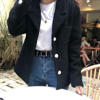 Faux Pearl Buttoned Jacket