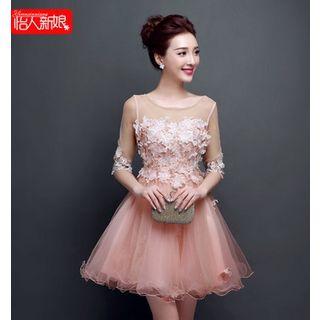 Mesh Panel Tulle Cocktail Dress