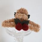 Cherry Fluffy Hair Claw Khaki - One Size