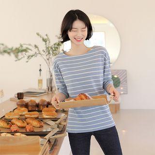 2/3-sleeve Striped T-shirt