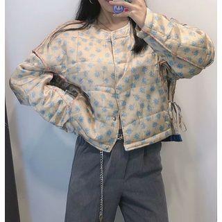 Floral Dot Cropped Padded Jacket