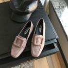 Buckled Faux Suede Loafers
