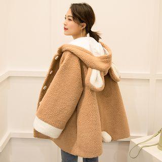 Faux-shearling Bear Ear Button Jacket