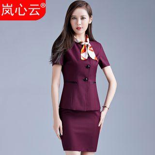 Set: Short-sleeve Blazer + Dress Pants / + Skirt