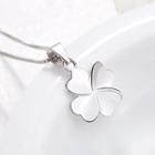 Silver Rhinestone Clover Pendant Necklace Pendant (excl. Chain) - One Size