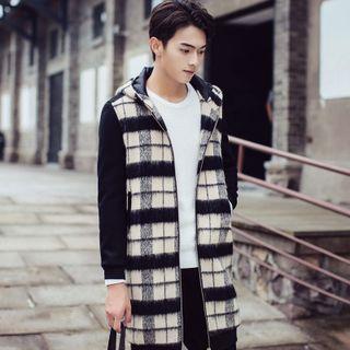 Hooded Check Zip Coat