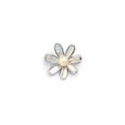 Simple And Fashion Daisy Flower Freshwater Pearl Brooch Silver - One Size